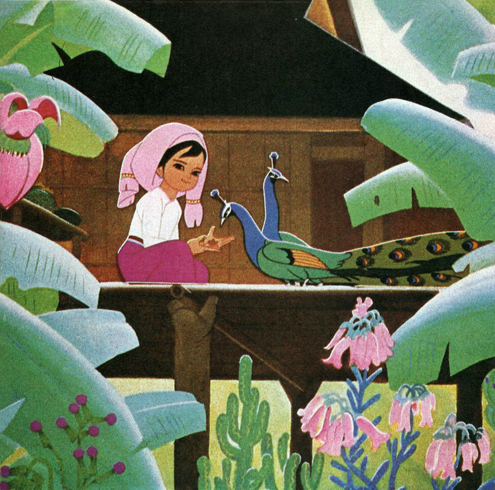 1978.两只小孔雀 彩色 高清